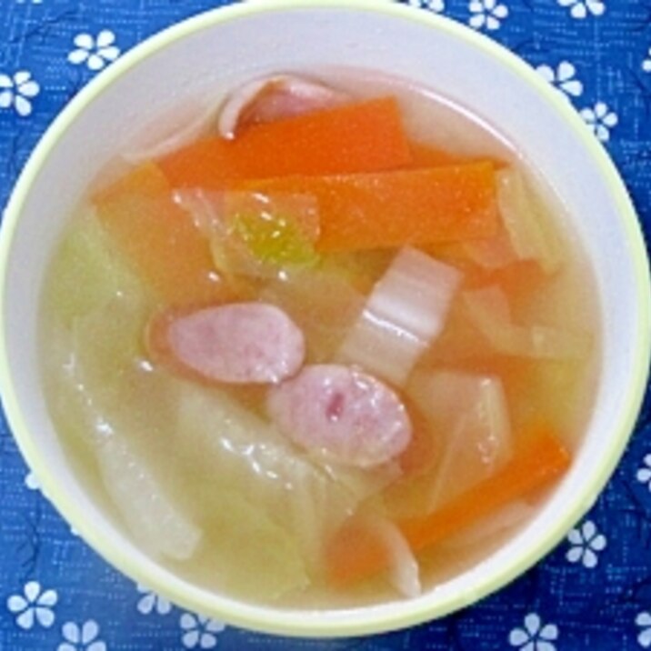 白菜とにんじんとソーセージのスープ レシピ 作り方 By けいちゃん088 楽天レシピ 白菜とにんじんとソーセージのスープ レシピ 作り方 By けいちゃん088 楽天レシピ